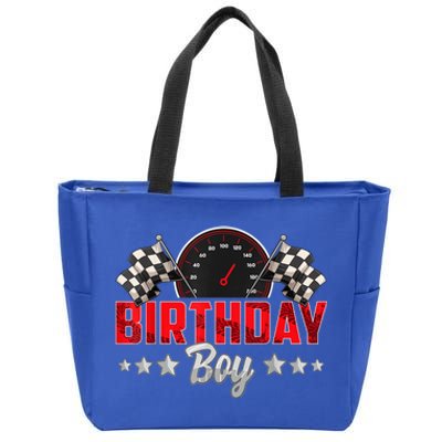 Race Car Birthday Party Racing Family Birthday Boy Pit Crew Zip Tote Bag