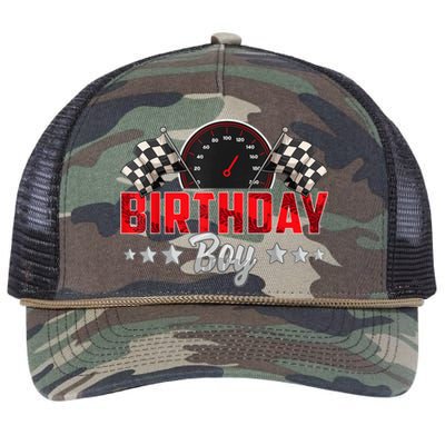 Race Car Birthday Party Racing Family Birthday Boy Pit Crew Retro Rope Trucker Hat Cap