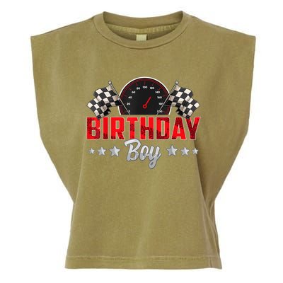 Race Car Birthday Party Racing Family Birthday Boy Pit Crew Garment-Dyed Women's Muscle Tee