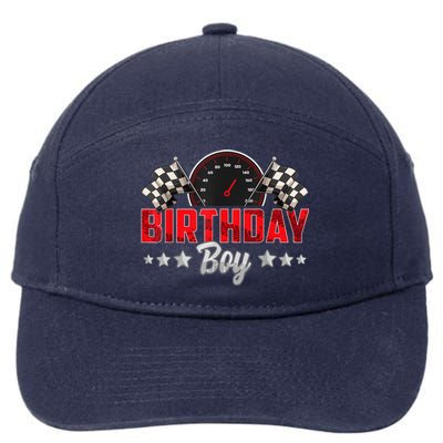 Race Car Birthday Party Racing Family Birthday Boy Pit Crew 7-Panel Snapback Hat