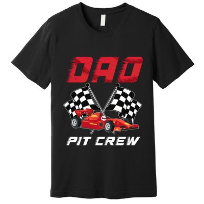 Race Car Birthday Party Racing Family Dad Pit Crew Premium T-Shirt