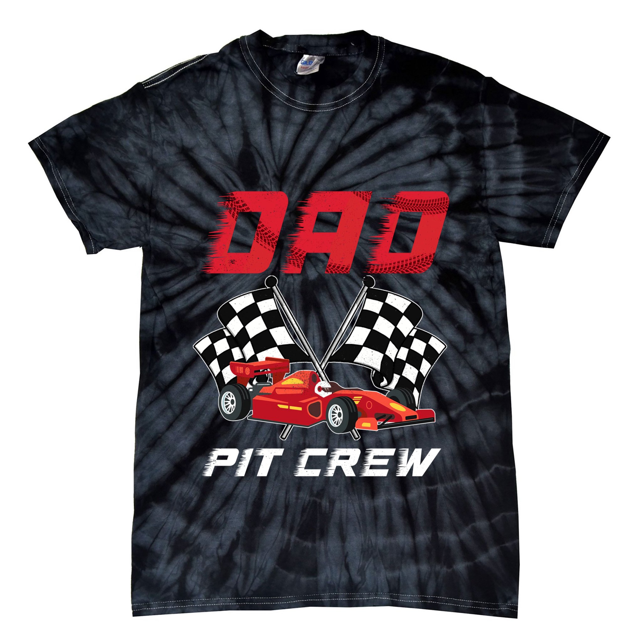 Race Car Birthday Party Racing Family Dad Pit Crew Tie-Dye T-Shirt