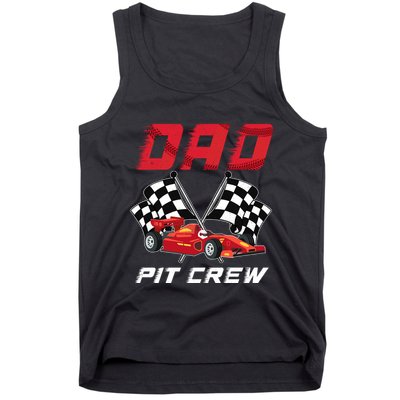 Race Car Birthday Party Racing Family Dad Pit Crew Tank Top