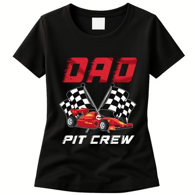 Race Car Birthday Party Racing Family Dad Pit Crew Womens T-Shirt