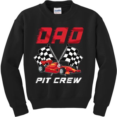 Race Car Birthday Party Racing Family Dad Pit Crew Kids Sweatshirt