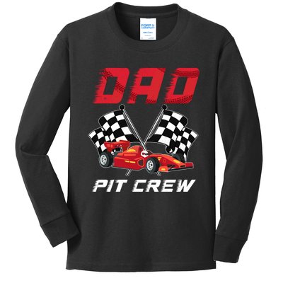 Race Car Birthday Party Racing Family Dad Pit Crew Kids Long Sleeve Shirt