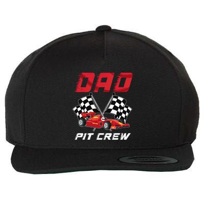 Race Car Birthday Party Racing Family Dad Pit Crew Wool Snapback Cap