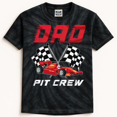 Race Car Birthday Party Racing Family Dad Pit Crew Kids Tie-Dye T-Shirt