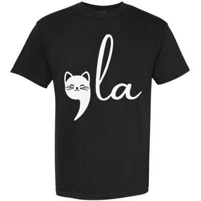 Retro Cat Comma La Kamala Harris For President 2024 Election Gift Garment-Dyed Heavyweight T-Shirt