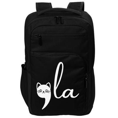 Retro Cat Comma La Kamala Harris For President 2024 Election Gift Impact Tech Backpack