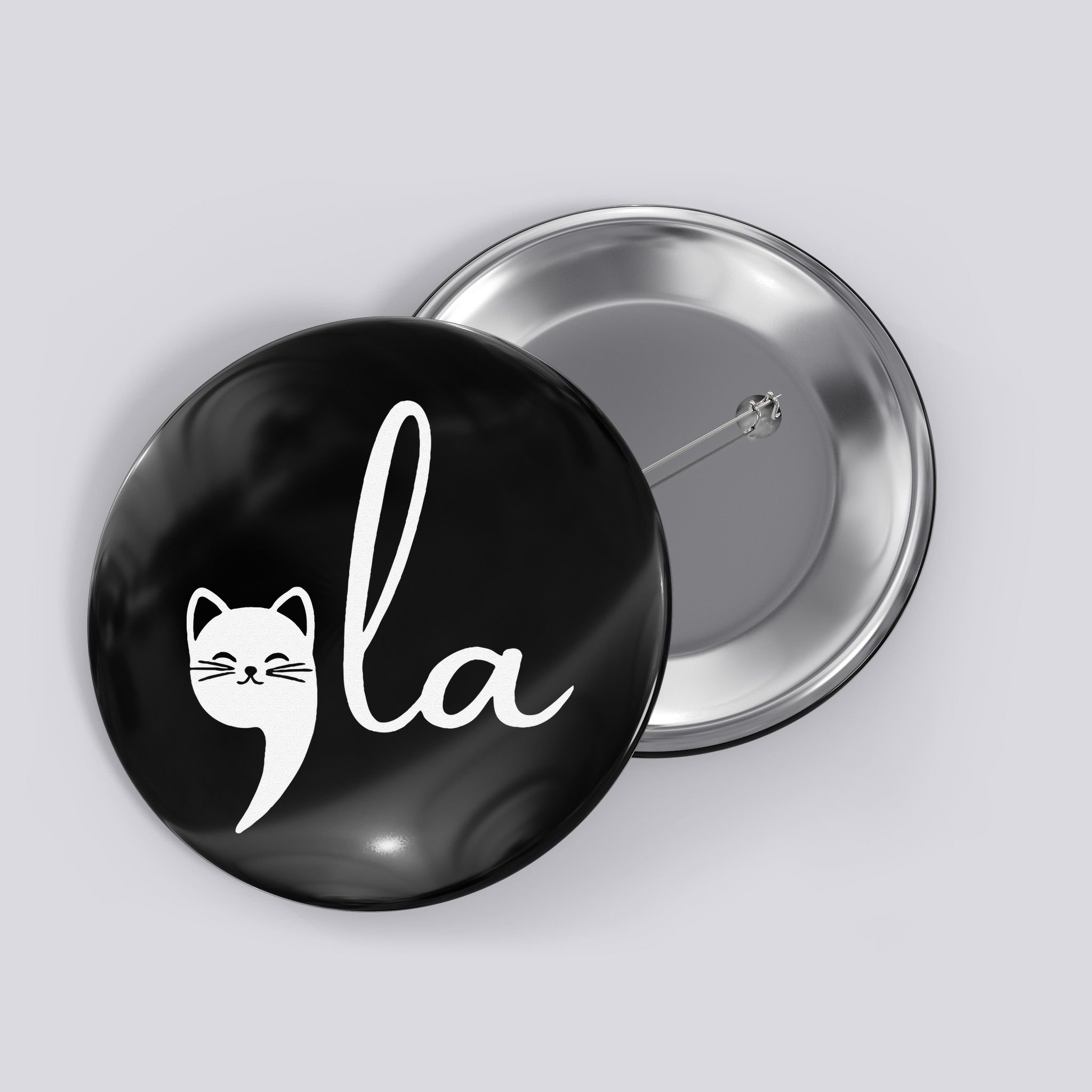 Retro Cat Comma La Kamala Harris For President 2024 Election Gift Button