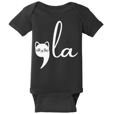Retro Cat Comma La Kamala Harris For President 2024 Election Gift Baby Bodysuit