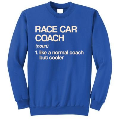 Race Car Coach Definition Funny Auto Racing Humor Sports Car Funny Gift Sweatshirt