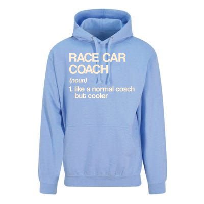 Race Car Coach Definition Funny Auto Racing Humor Sports Car Funny Gift Unisex Surf Hoodie