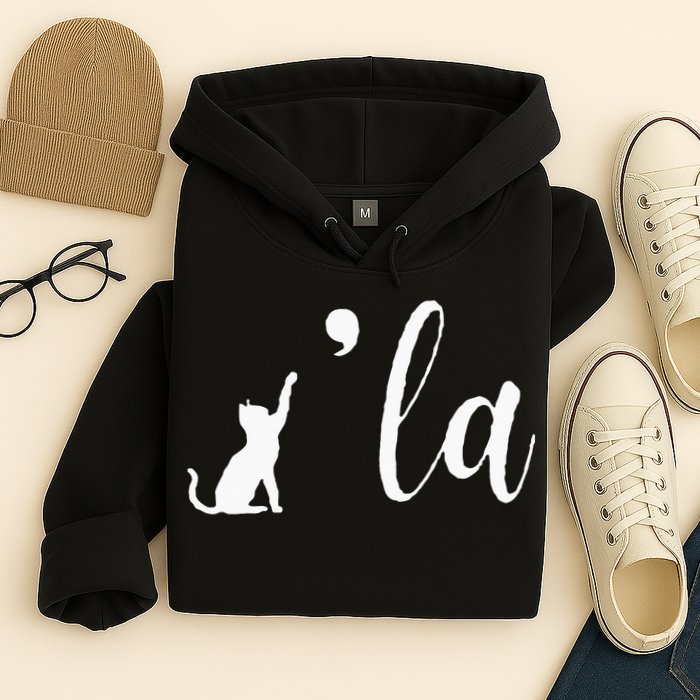 Retro Cat Comma La Kamala Harris For President 2024 Election Hoodie