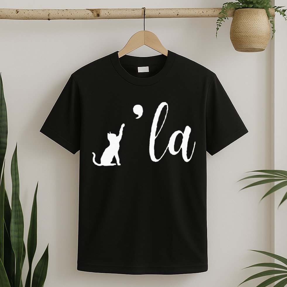 Retro Cat Comma La Kamala Harris For President 2024 Election T-Shirt