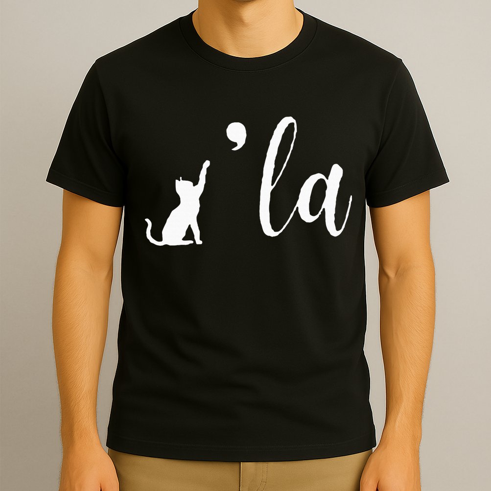 Retro Cat Comma La Kamala Harris For President 2024 Election T-Shirt