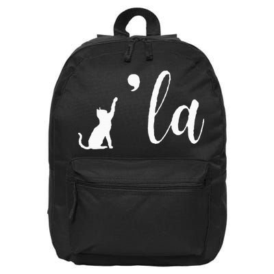 Retro Cat Comma La Kamala Harris For President 2024 Election 16 in Basic Backpack