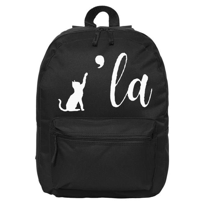Retro Cat Comma La Kamala Harris For President 2024 Election 16 in Basic Backpack