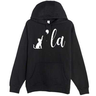 Retro Cat Comma La Kamala Harris For President 2024 Election Premium Pullover Hoodie