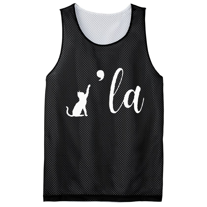 Retro Cat Comma La Kamala Harris For President 2024 Election Mesh Reversible Basketball Jersey Tank