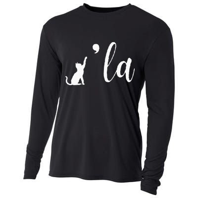 Retro Cat Comma La Kamala Harris For President 2024 Election Cooling Performance Long Sleeve Crew