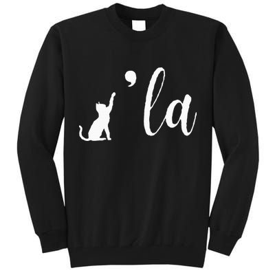 Retro Cat Comma La Kamala Harris For President 2024 Election Tall Sweatshirt