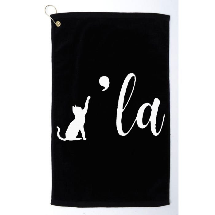 Retro Cat Comma La Kamala Harris For President 2024 Election Golf Towel