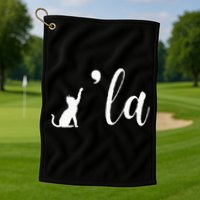 Retro Cat Comma La Kamala Harris For President 2024 Election Golf Towel