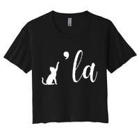 Retro Cat Comma La Kamala Harris For President 2024 Election Women's Crop Top Tee