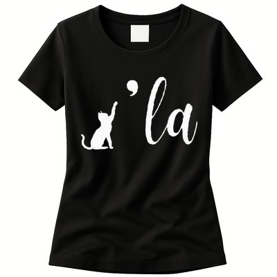Retro Cat Comma La Kamala Harris For President 2024 Election Womens T-Shirt