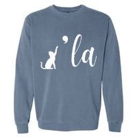 Retro Cat Comma La Kamala Harris For President 2024 Election Garment-Dyed Sweatshirt
