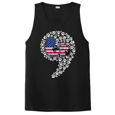 Retro Commala Comma Cat Lady Kamala Harris American Flag Great Gift PosiCharge Competitor Tank