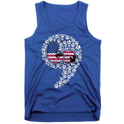 Retro Commala Comma Cat Lady Kamala Harris American Flag Great Gift Tank Top