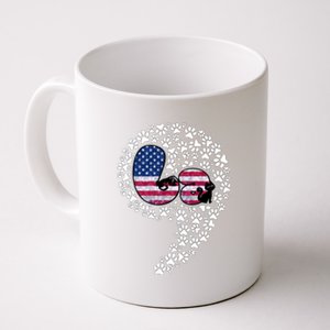 Retro Commala Comma Cat Lady Kamala Harris American Flag Great Gift Coffee Mug