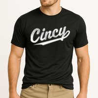 Retro Cincy Cincinnati Ohio Vintage Cursive Script Throwback Cooling Performance Crew T-Shirt