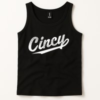 Retro Cincy Cincinnati Ohio Vintage Cursive Script Throwback Tank Top