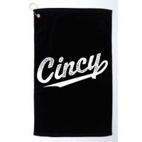 Retro Cincy Cincinnati Ohio Vintage Cursive Script Throwback Golf Towel
