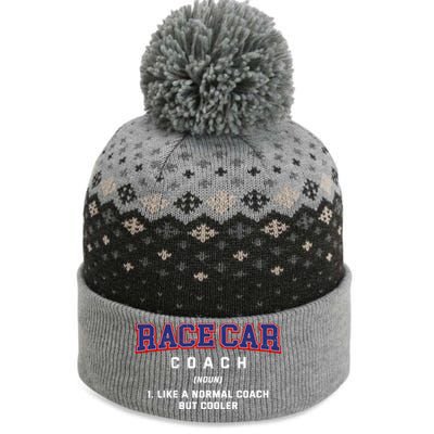 Race Car Coach Definition Funny Auto Racing Humor Sports Car Gift The Baniff Cuffed Pom Beanie