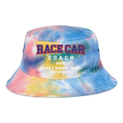 Race Car Coach Definition Funny Auto Racing Humor Sports Car Gift Tie Dye Newport Bucket Hat