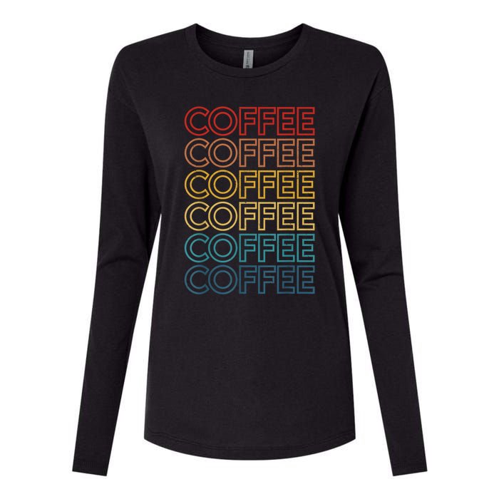 Retro Coffee Coffee Coffee Art Vintage Coffee Addicts Womens Cotton Relaxed Long Sleeve T-Shirt