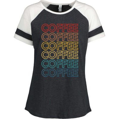 Retro Coffee Coffee Coffee Art Vintage Coffee Addicts Enza Ladies Jersey Colorblock Tee