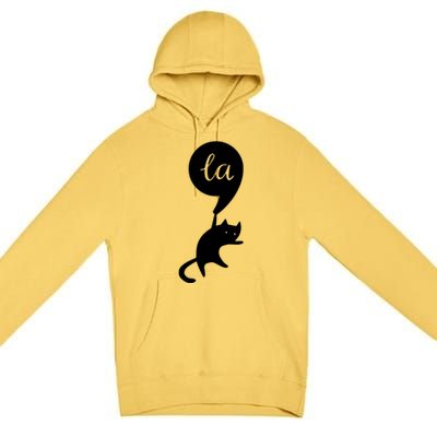 Retro Cat Comma La Kamala Harris For President 2024 Election Premium Pullover Hoodie