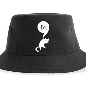 Retro Cat Comma La Kamala Harris For President 2024 Election Sustainable Bucket Hat