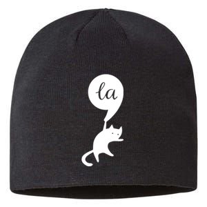 Retro Cat Comma La Kamala Harris For President 2024 Election Sustainable Beanie