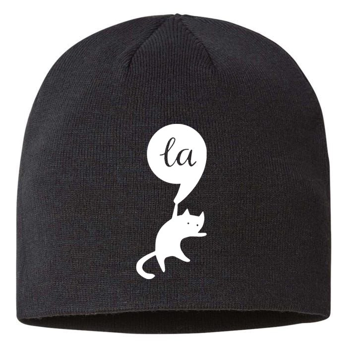 Retro Cat Comma La Kamala Harris For President 2024 Election Sustainable Beanie