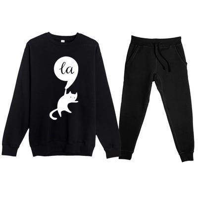 Retro Cat Comma La Kamala Harris For President 2024 Election Premium Crewneck Sweatsuit Set