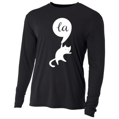 Retro Cat Comma La Kamala Harris For President 2024 Election Cooling Performance Long Sleeve Crew