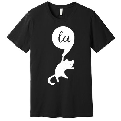 Retro Cat Comma La Kamala Harris For President 2024 Election Premium T-Shirt