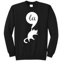 Retro Cat Comma La Kamala Harris For President 2024 Election Tall Sweatshirt